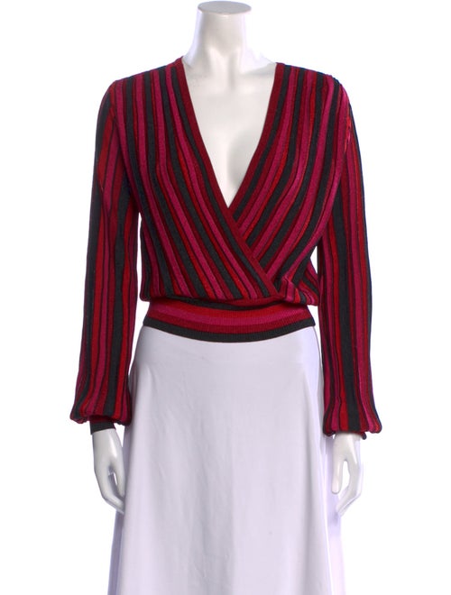 Ronny Kobo Striped V-Neck Sweater