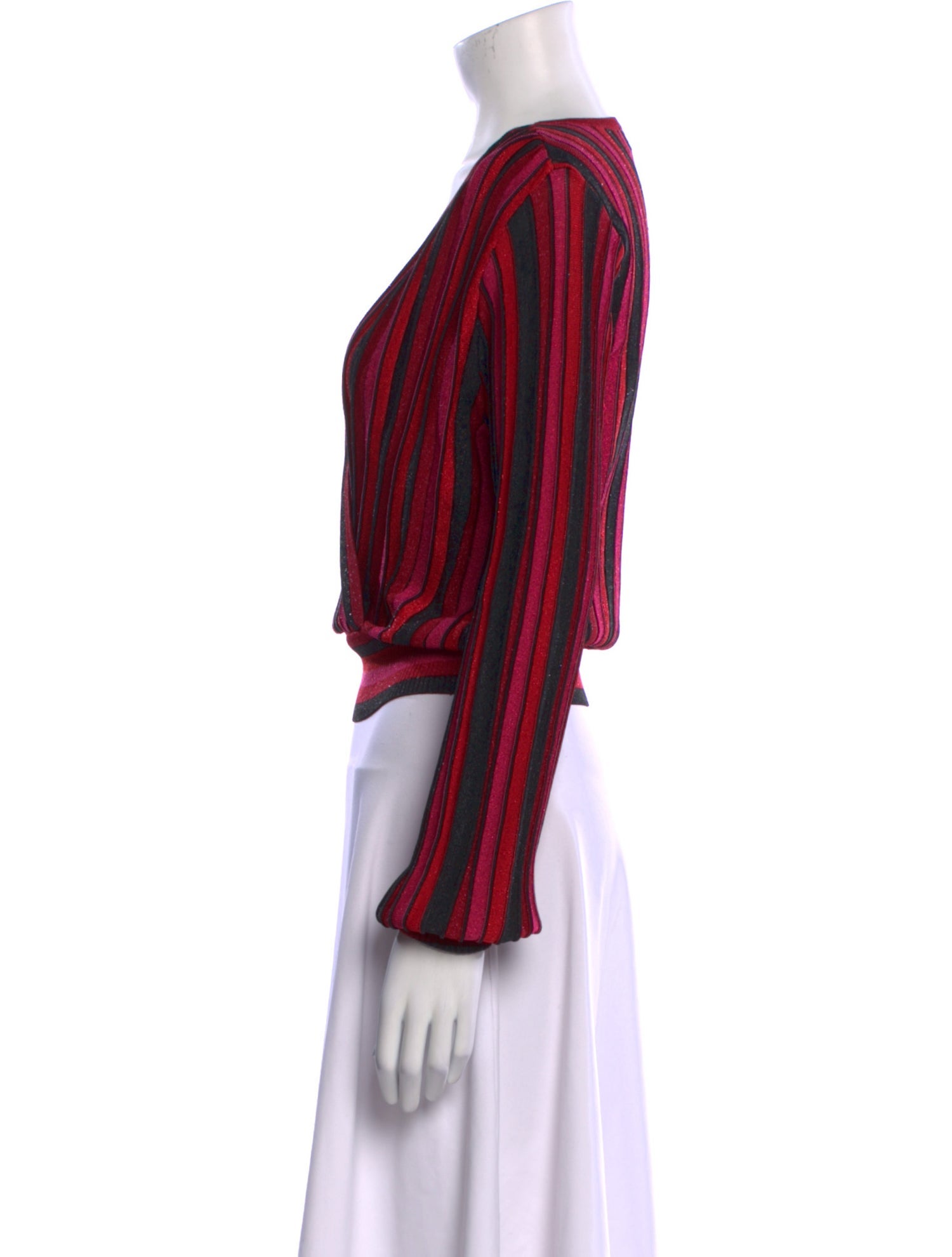 Ronny Kobo Striped V-Neck Sweater