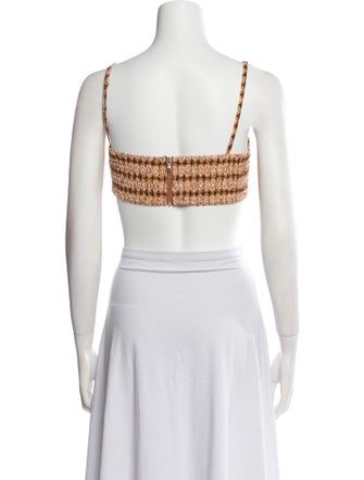 Ronny Kobo Silk Striped Crop Top