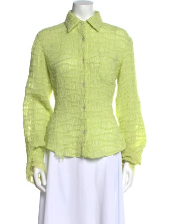 Ronny Kobo Long Sleeve Button-Up Top