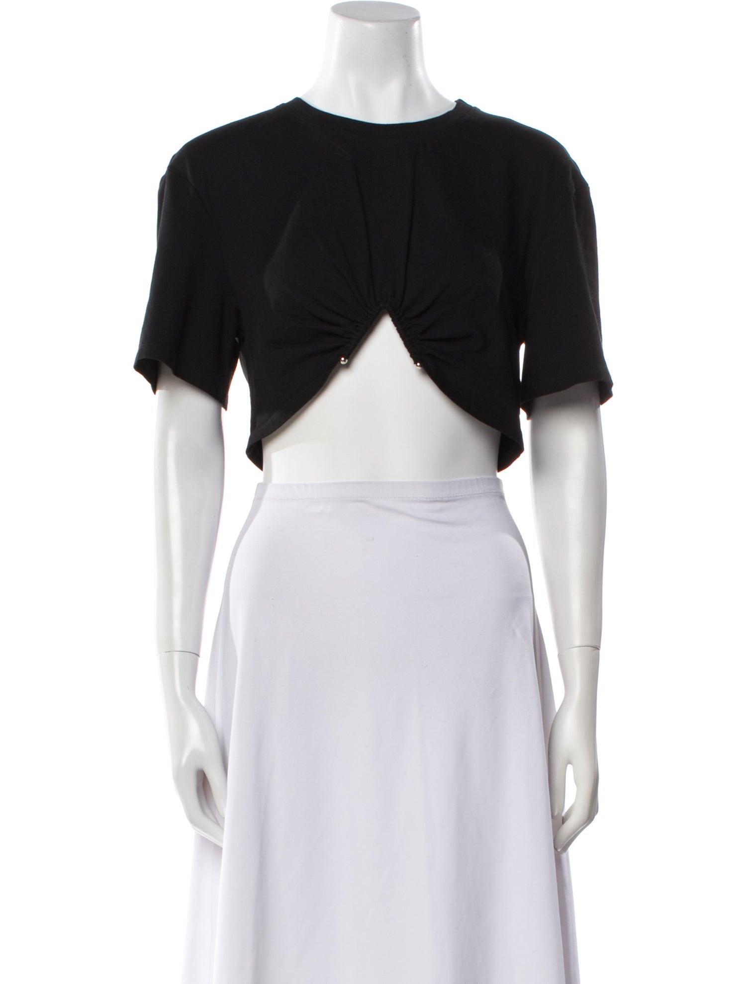 Ronny Kobo Crew Neck Short Sleeve Crop Top