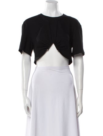 Ronny Kobo Crew Neck Short Sleeve Crop Top