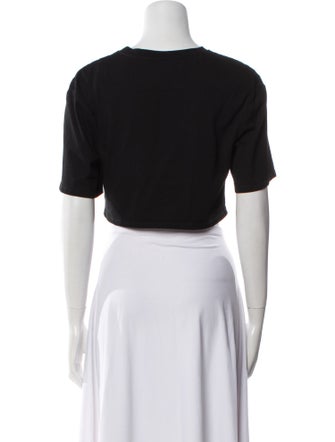 Ronny Kobo Crew Neck Short Sleeve Crop Top