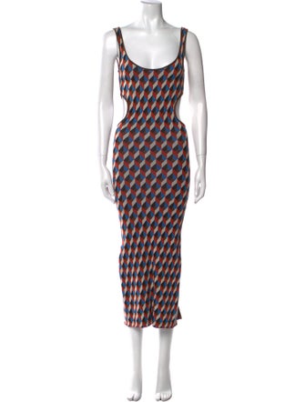 Ronny Kobo Printed Long Dress