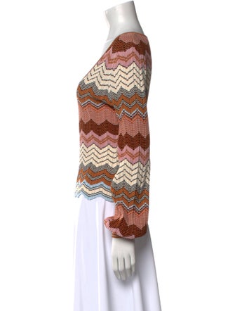 Ronny Kobo Printed V-Neck Top