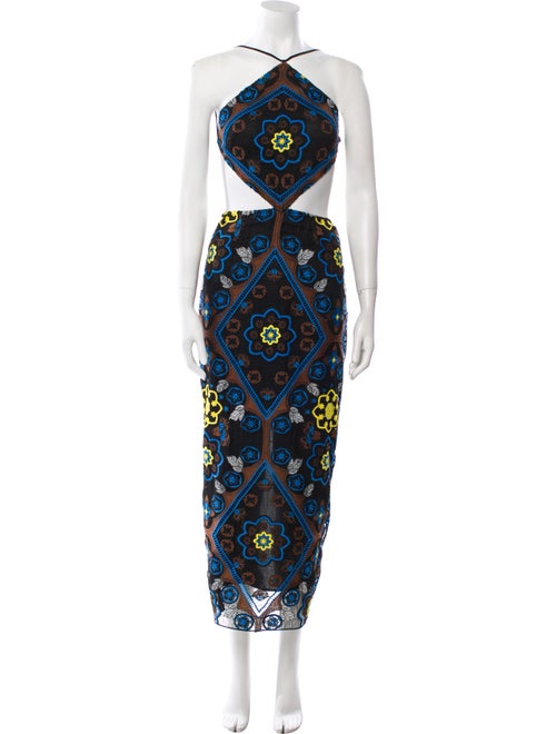 Ronny Kobo Paisley Print Long Dress