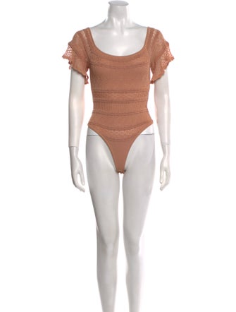 Ronny Kobo Scoop Neck Short Sleeve Bodysuit