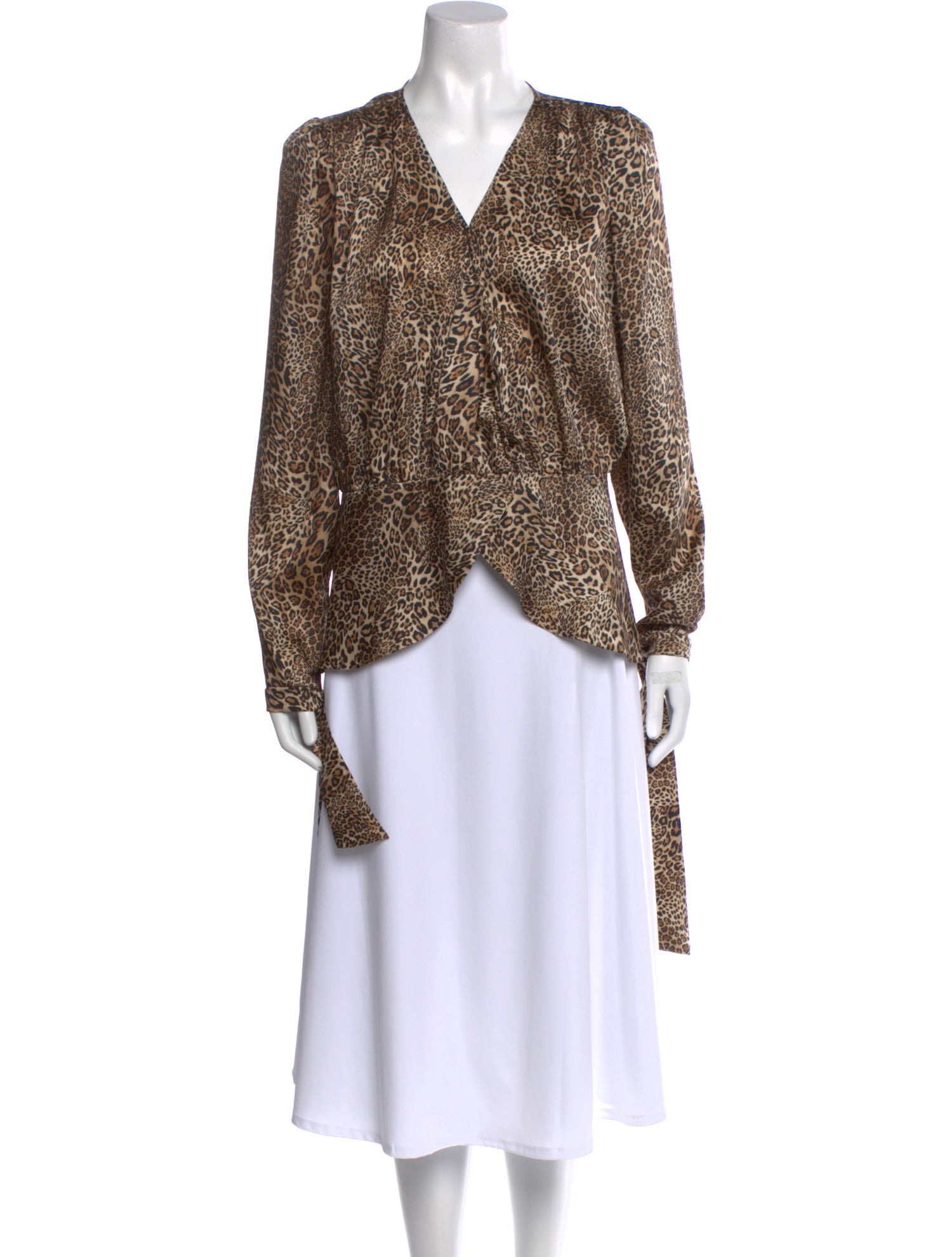 Ronny Kobo Printed V-Neck Blouse