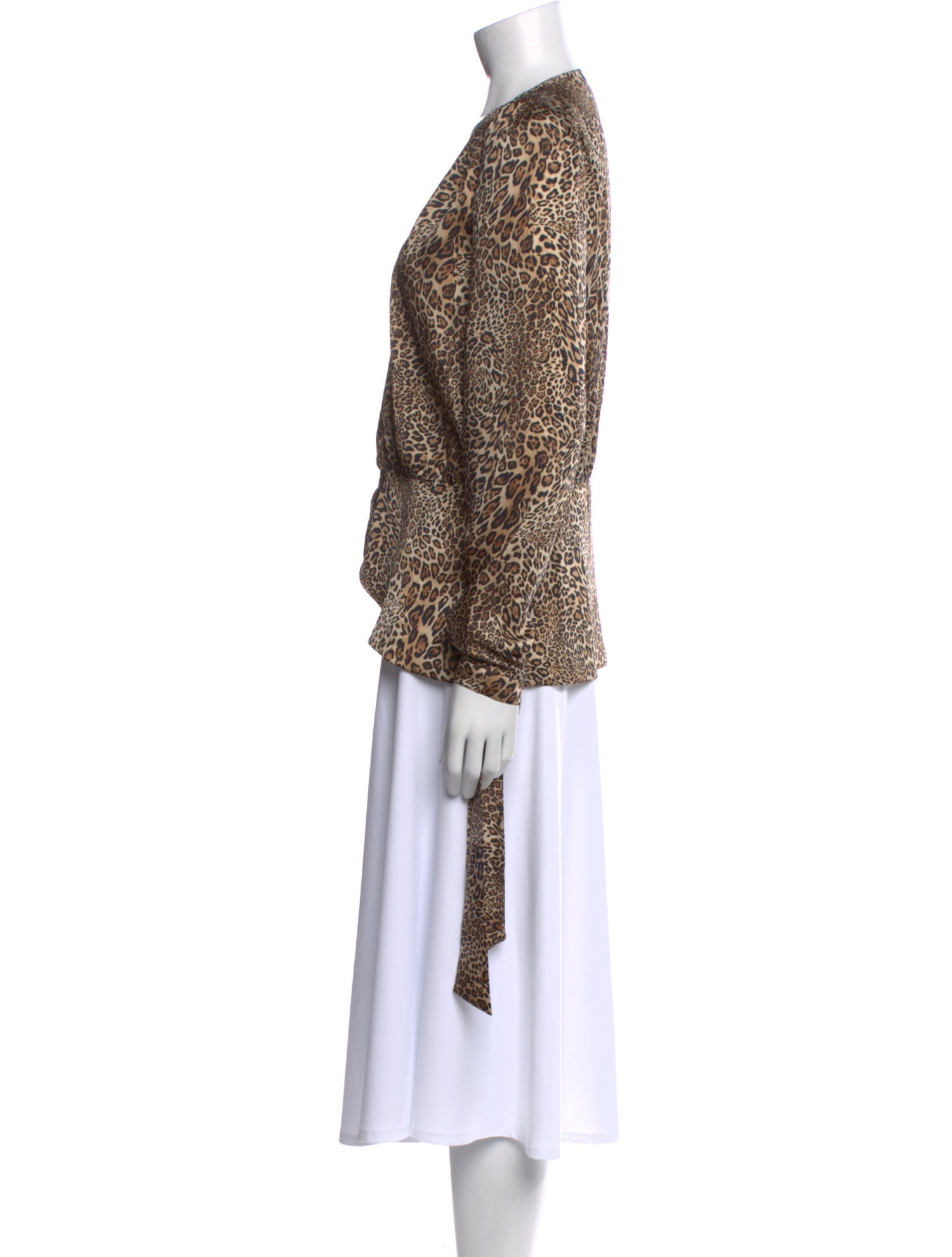 Ronny Kobo Printed V-Neck Blouse