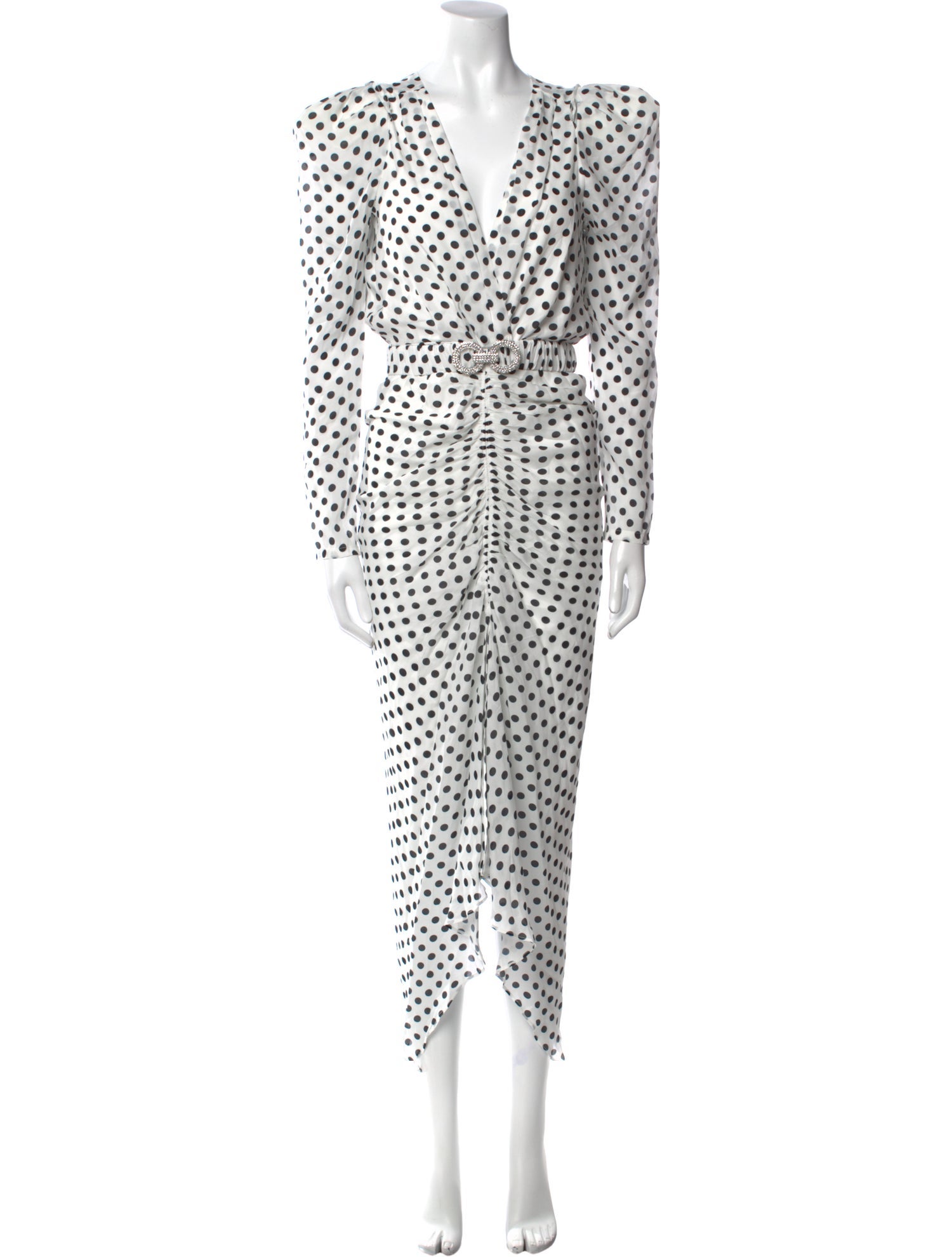 Ronny Kobo Polka Dot Print Long Dress