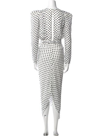 Ronny Kobo Polka Dot Print Long Dress