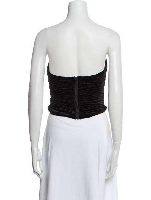 Ronny Kobo Printed Strapless Crop Top