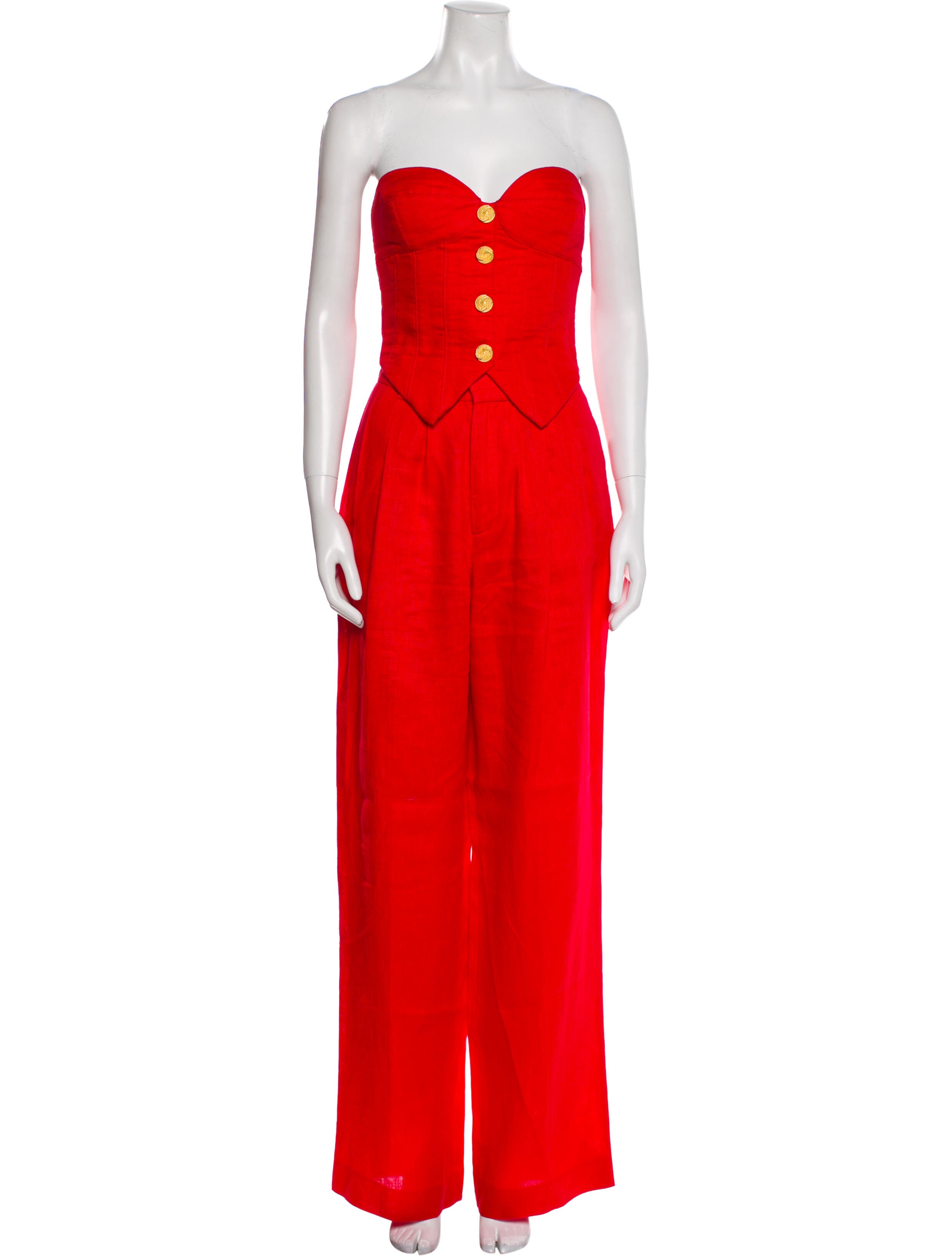 Ronny Kobo Linen Pleated Accents Pantsuit