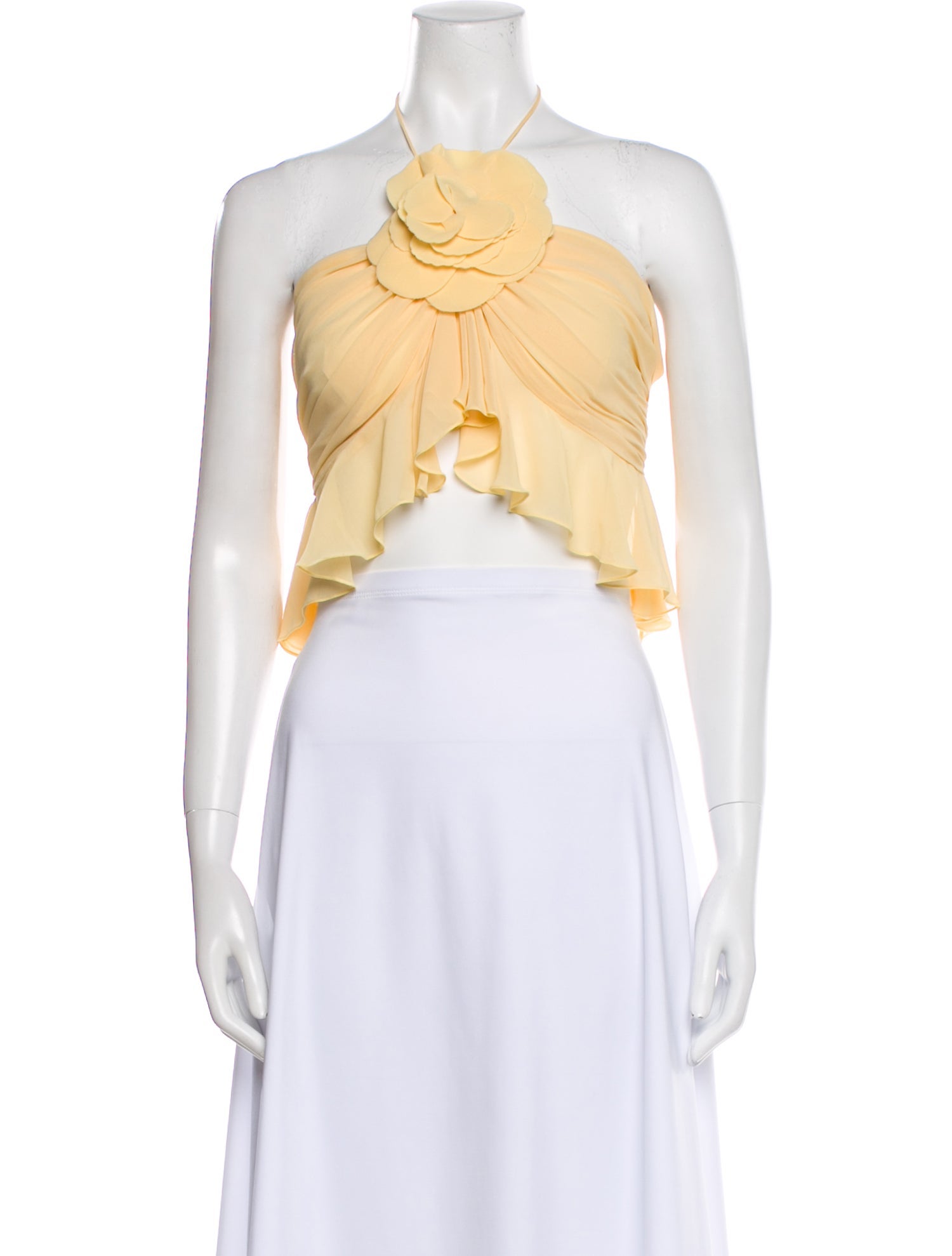 Ronny Kobo Strapless Crop Top