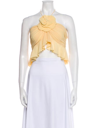 Ronny Kobo Strapless Crop Top