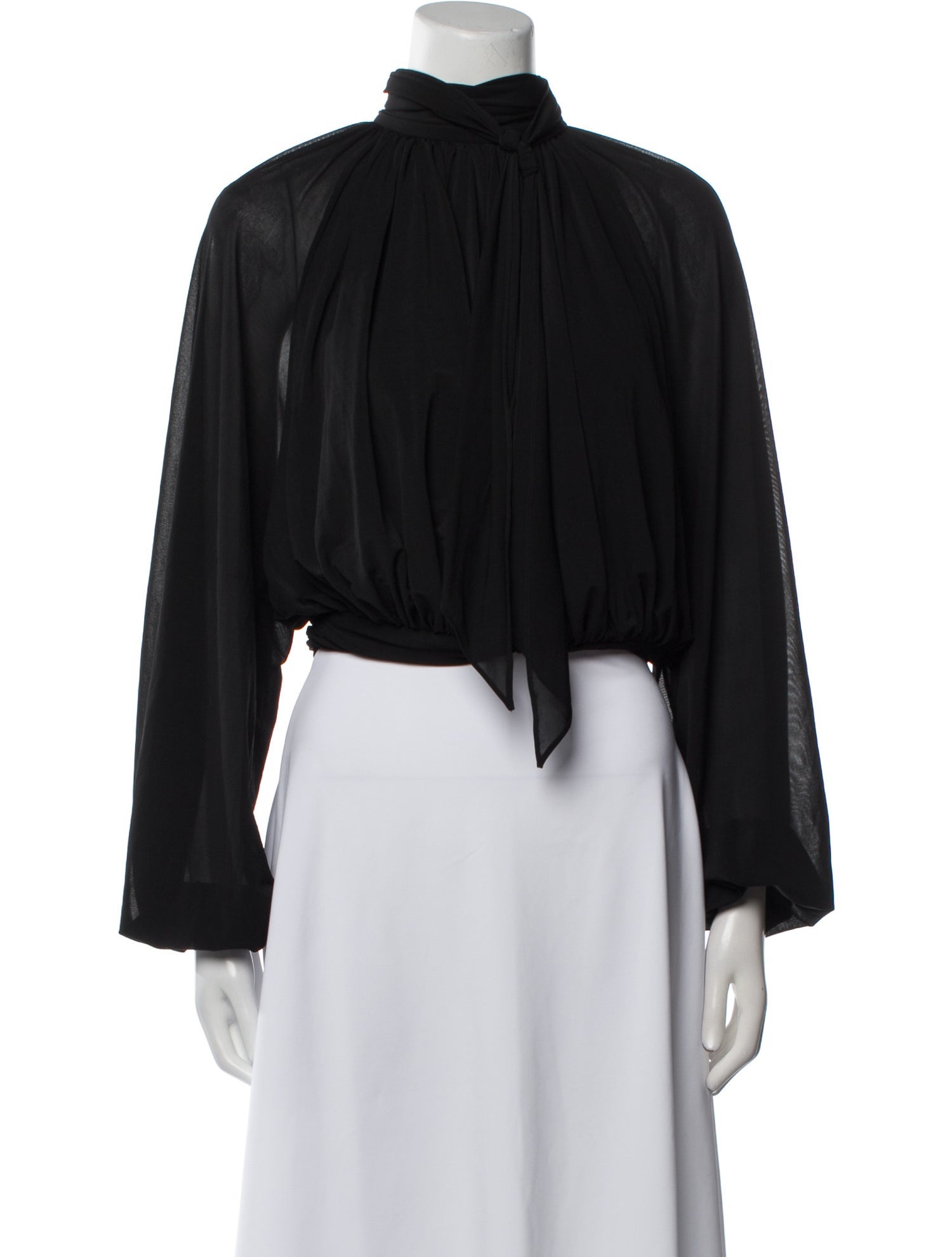 Ronny Kobo Mock Neck Long Sleeve Crop Top