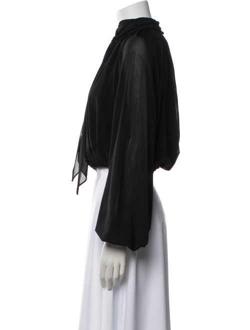 Ronny Kobo Mock Neck Long Sleeve Crop Top