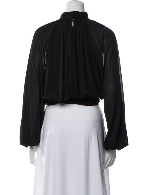 Ronny Kobo Mock Neck Long Sleeve Crop Top