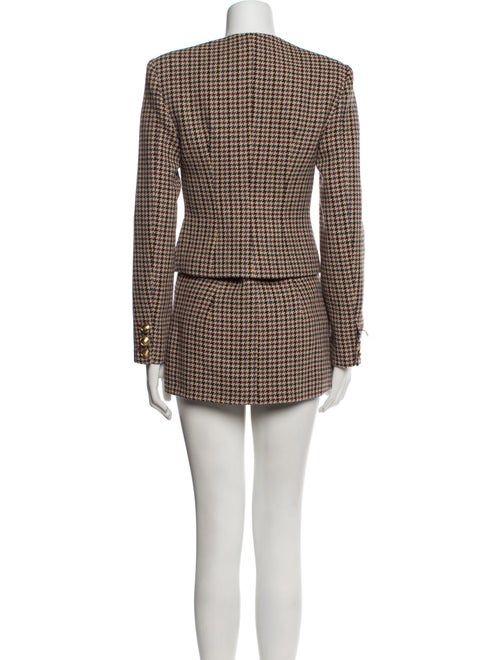Ronny Kobo Houndstooth Print Skirt Suit