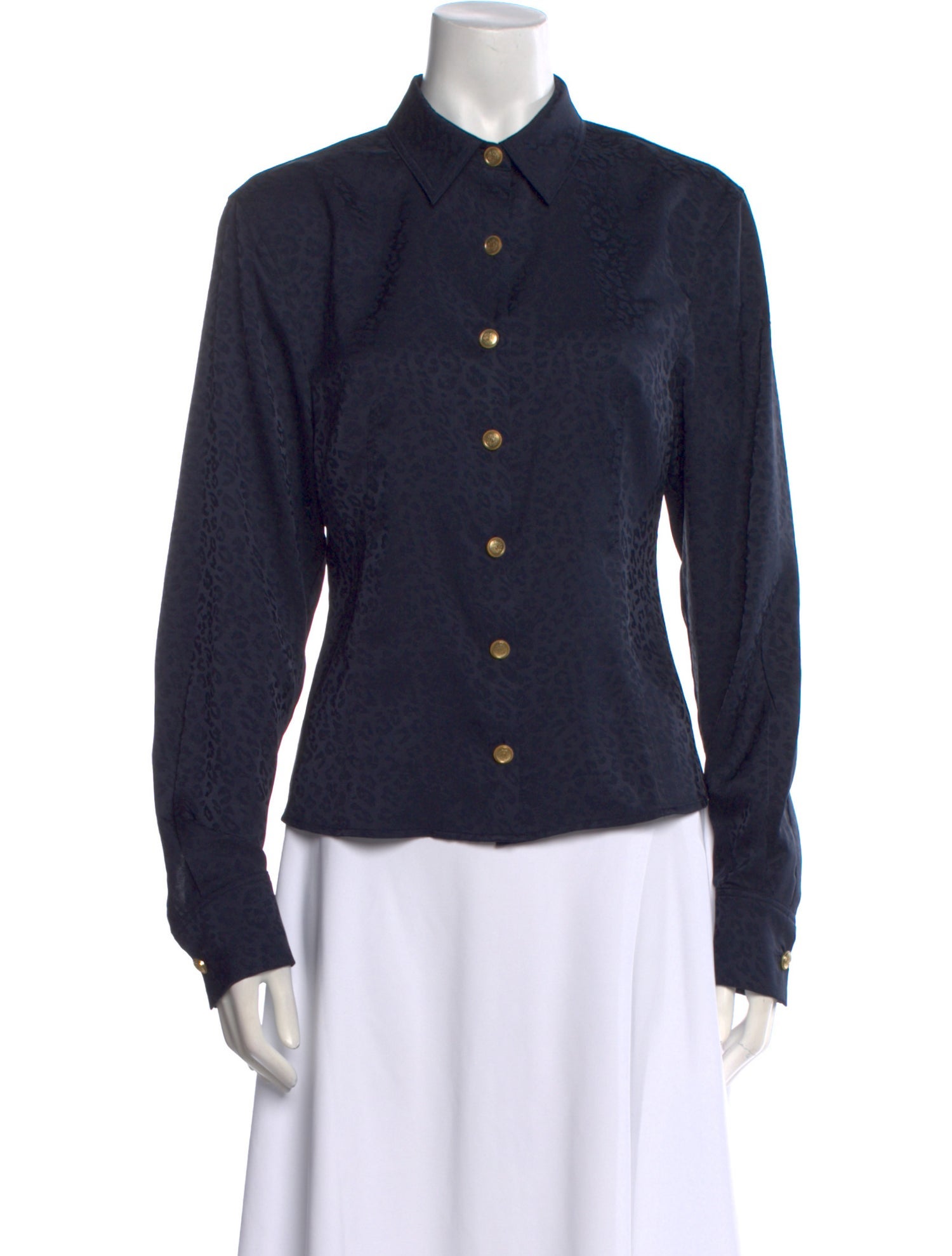 Ronny Kobo Long Sleeve Button-Up Top