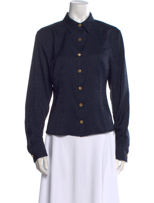 Ronny Kobo Long Sleeve Button-Up Top