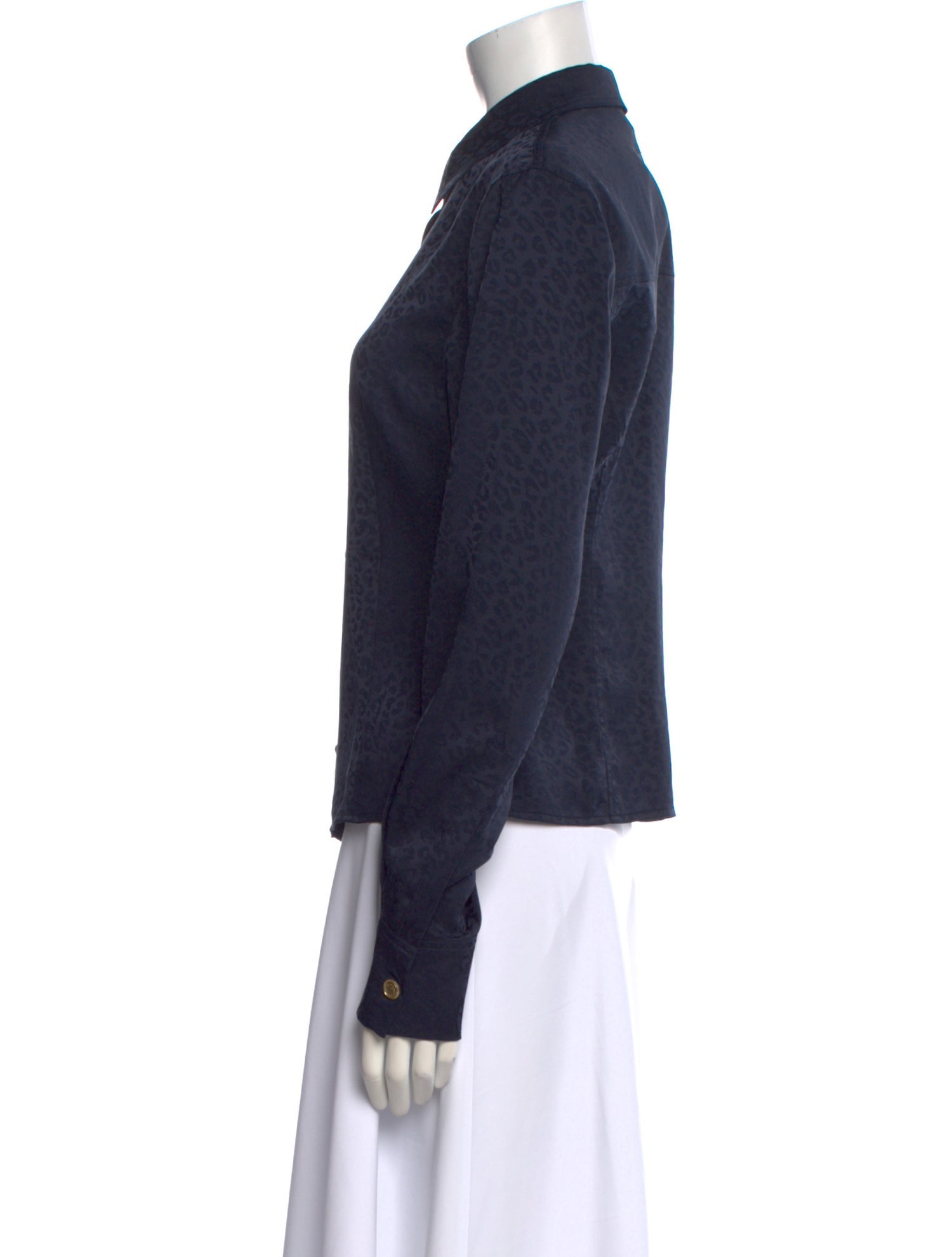 Ronny Kobo Long Sleeve Button-Up Top