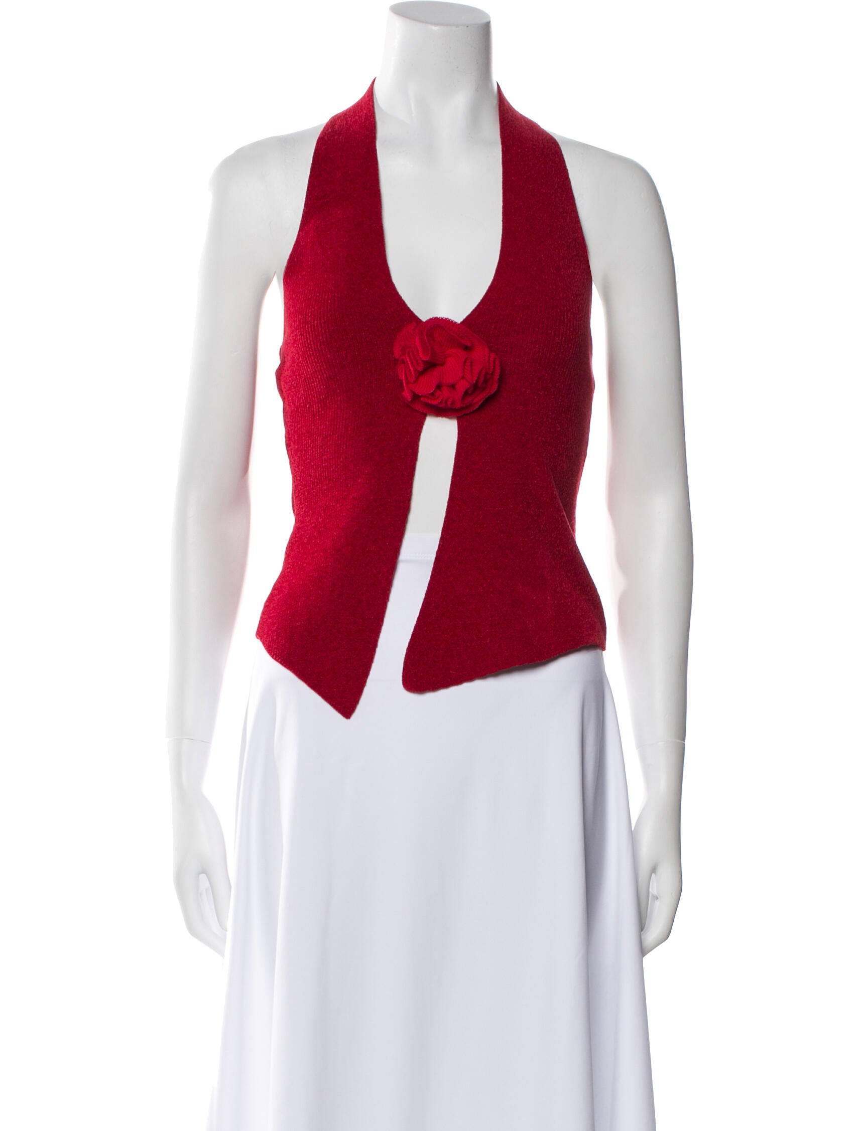 Ronny Kobo V-Neck Sleeveless Crop Top