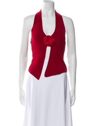 Ronny Kobo V-Neck Sleeveless Crop Top