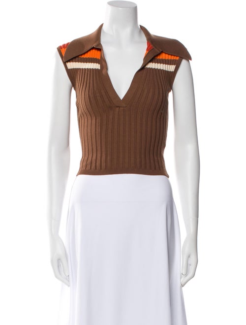 Ronny Kobo V-Neck Sleeveless Crop Top