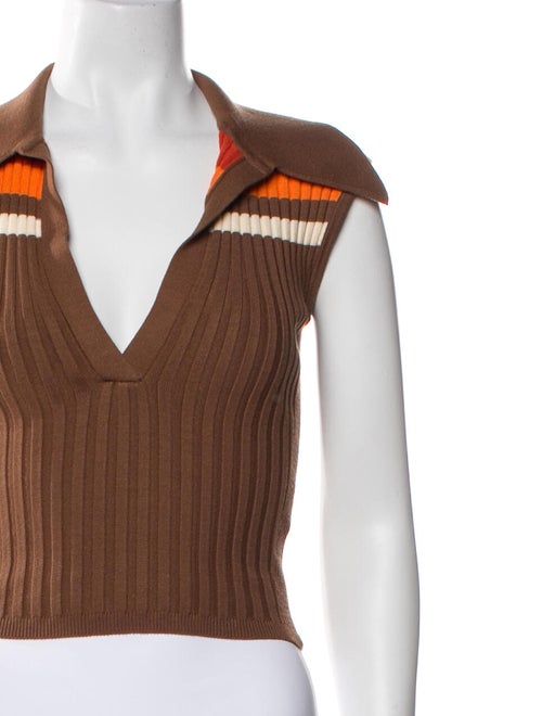 Ronny Kobo V-Neck Sleeveless Crop Top