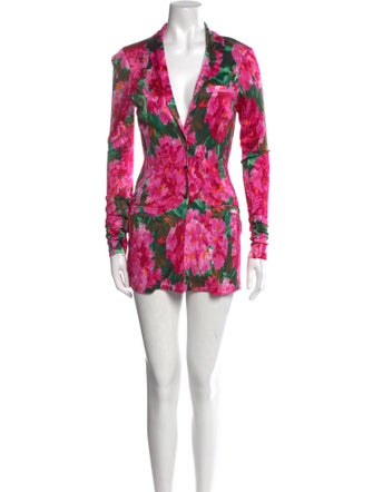 Ronny Kobo Floral Print Mini Dress