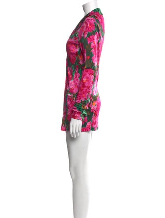 Ronny Kobo Floral Print Mini Dress