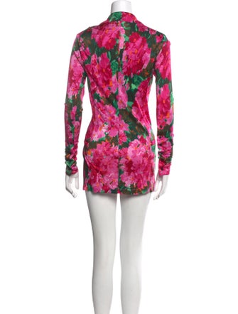 Ronny Kobo Floral Print Mini Dress
