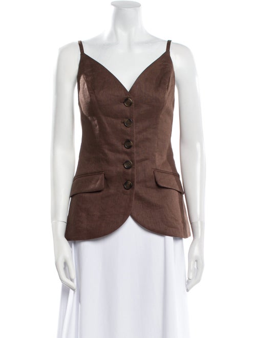 Ronny Kobo Linen V-Neck Top