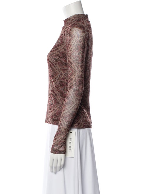 Ronny Kobo Paisley Print Mock Neck Sweatshirt