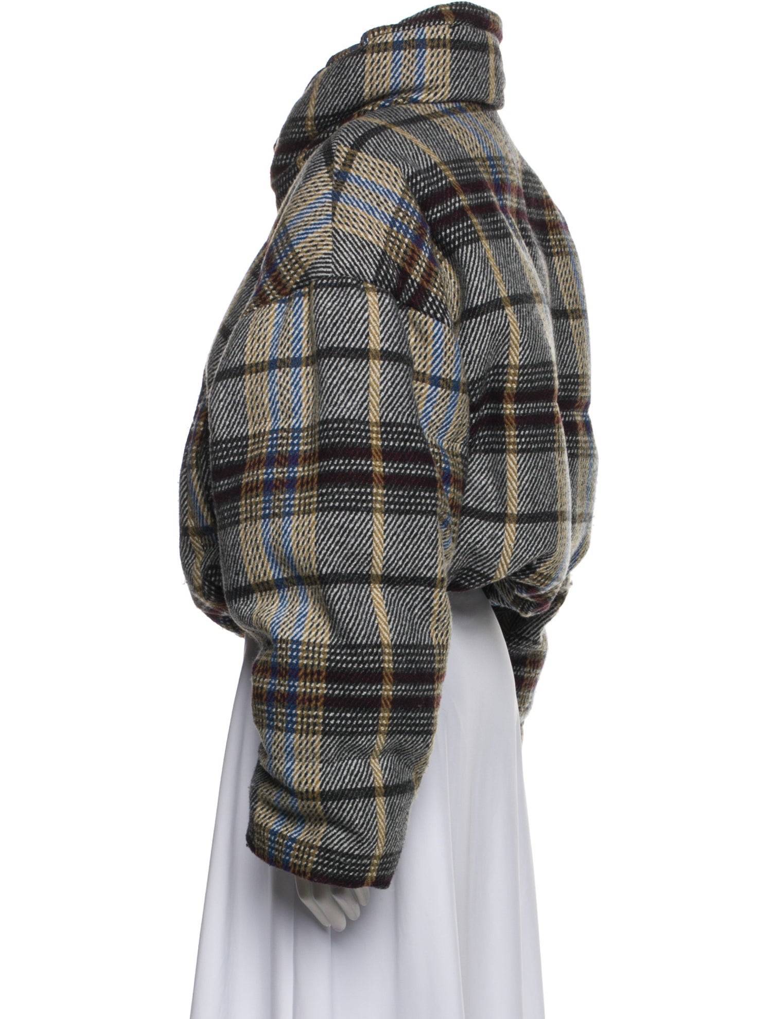 Ronny Kobo Plaid Print Faux Fur Jacket