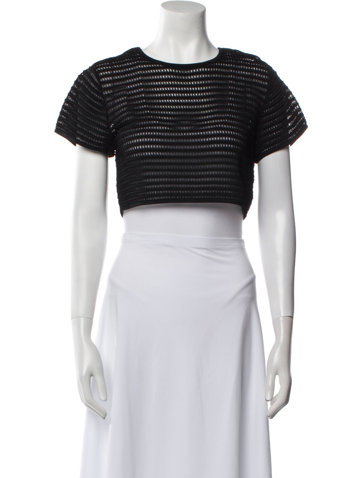 Ronny Kobo Striped Scoop Neck Crop Top