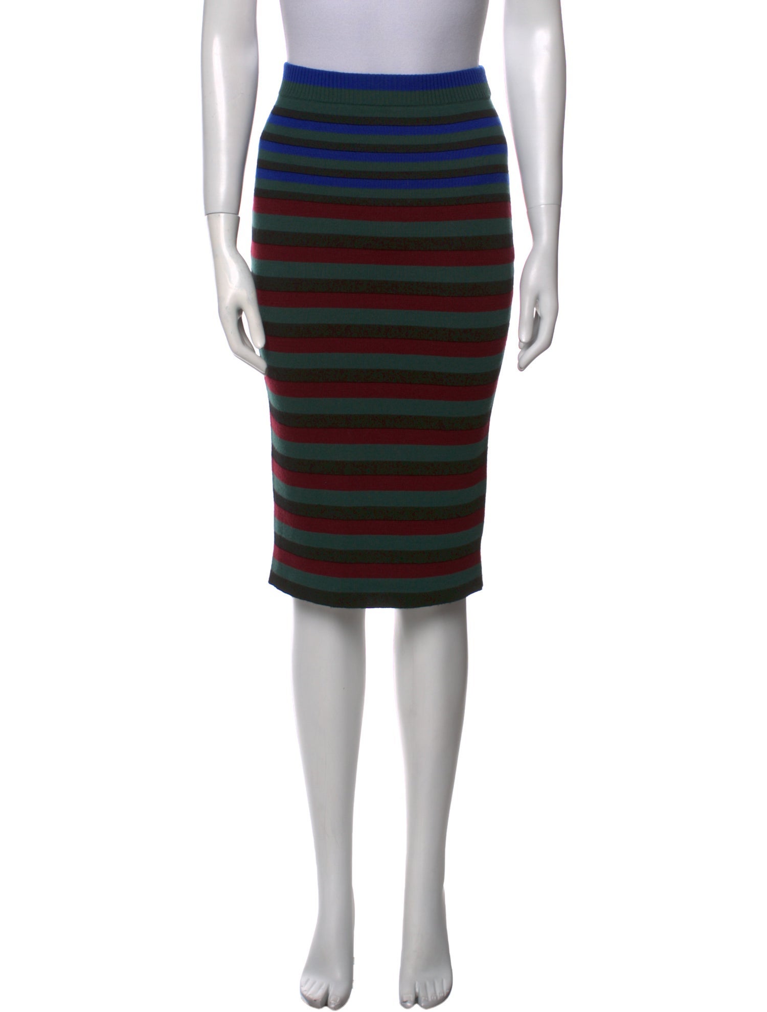 Ronny Kobo Striped Knee-Length Skirt