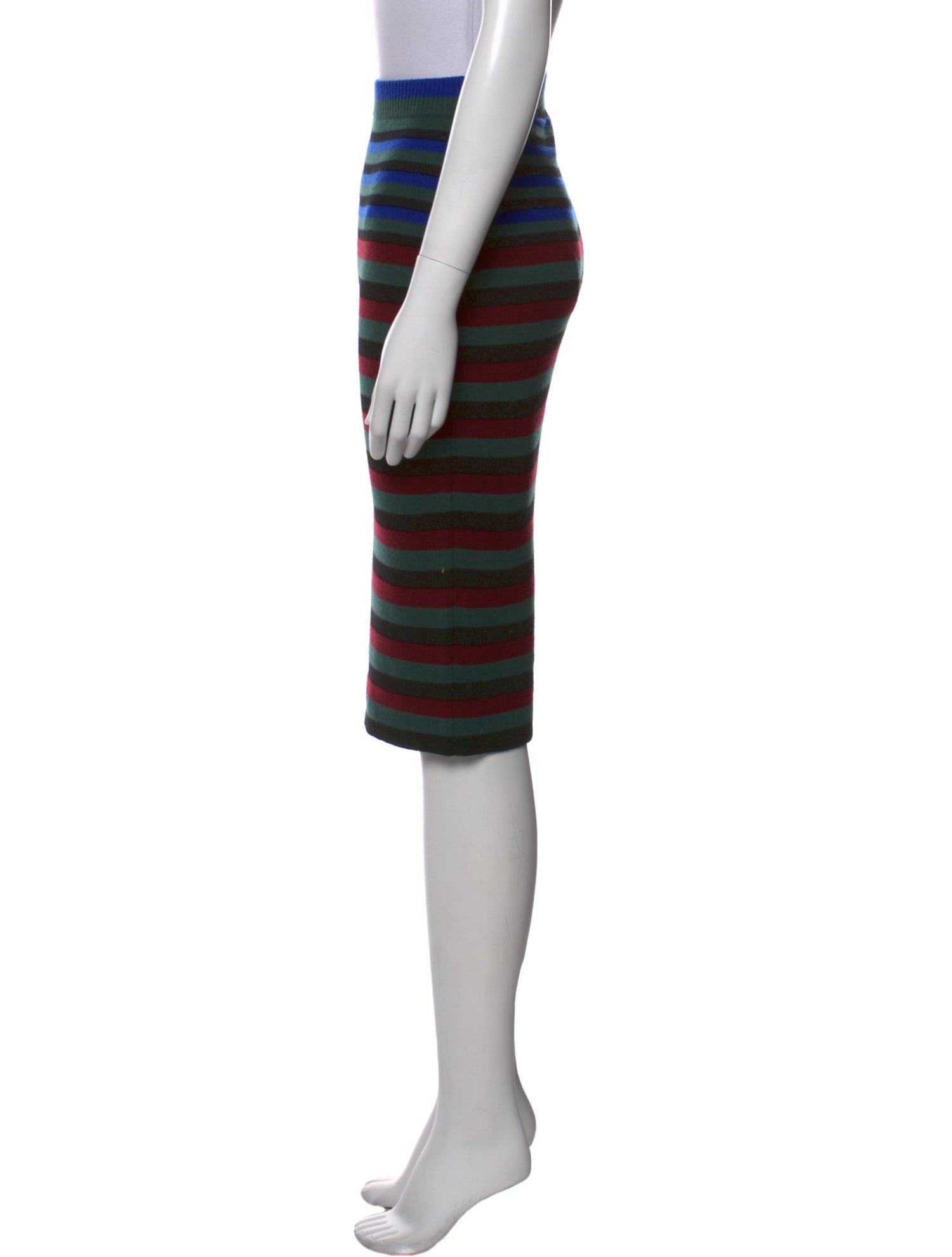 Ronny Kobo Striped Knee-Length Skirt