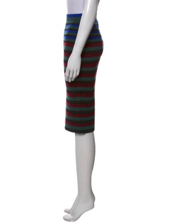 Ronny Kobo Striped Knee-Length Skirt