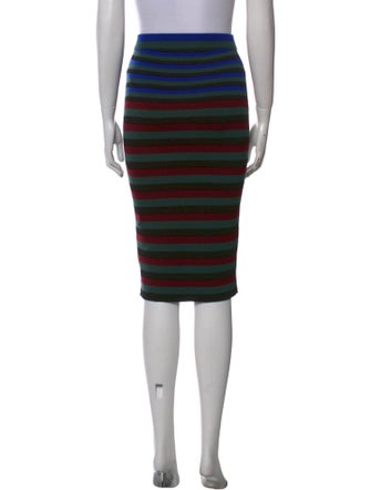 Ronny Kobo Striped Knee-Length Skirt