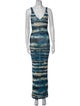 Ronny Kobo Tie-Dye Print Long Dress
