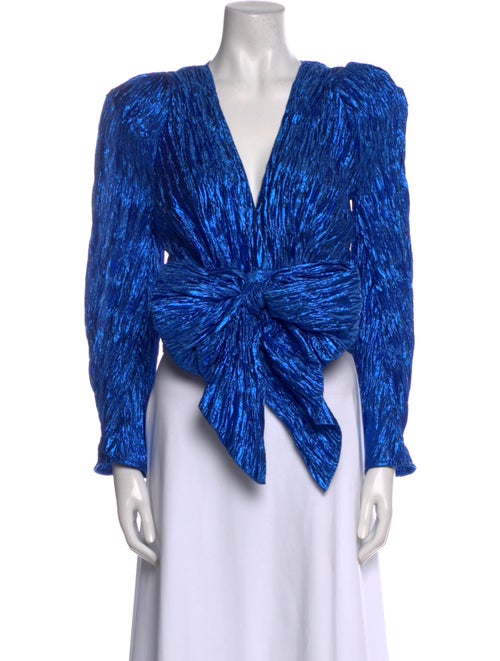 Ronny Kobo Printed V-Neck Blouse