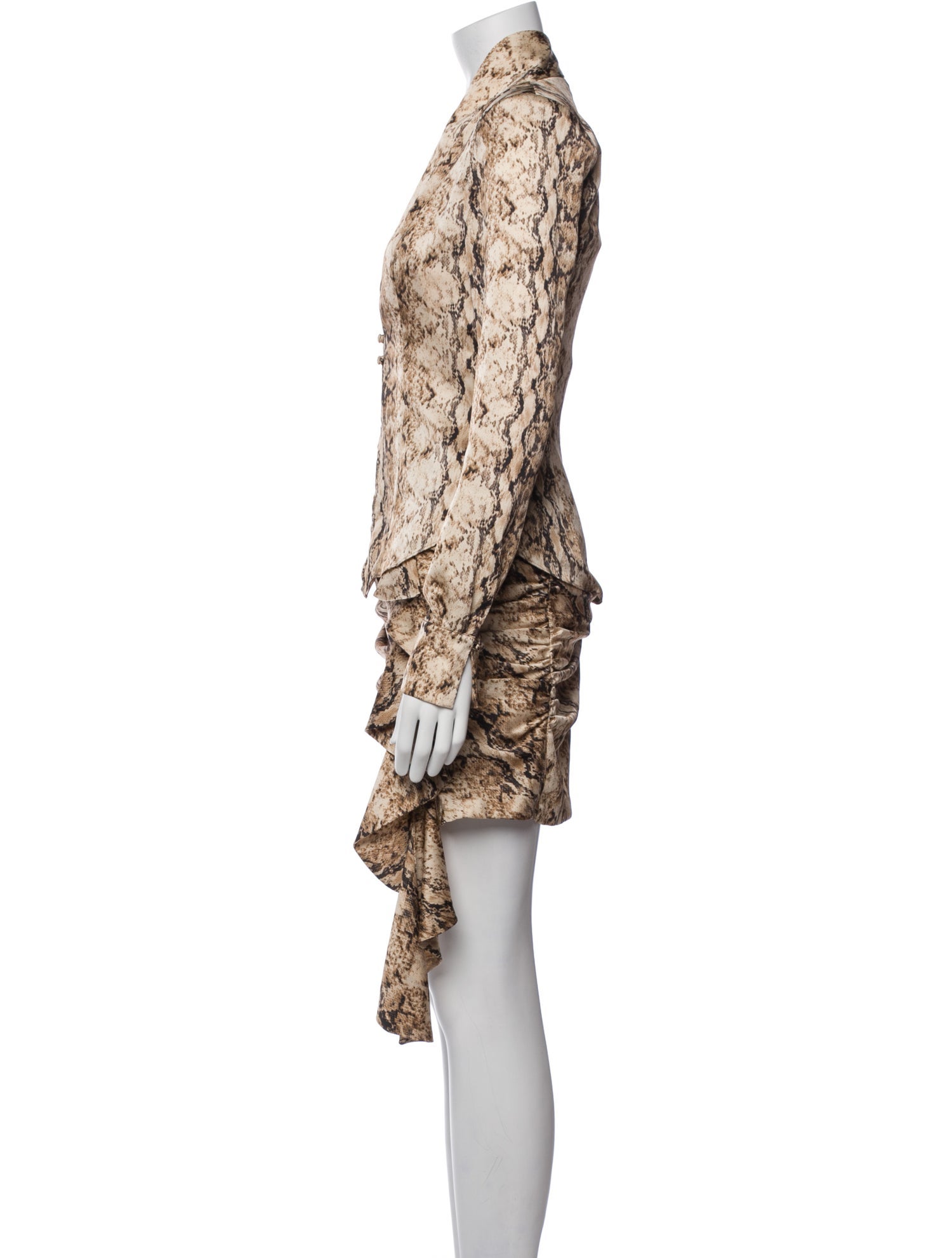 Ronny Kobo Animal Print Pleated Accents Skirt Set w/ Tags