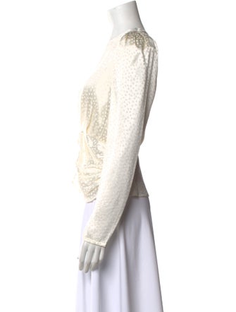 Ronny Kobo V-Neck Long Sleeve Crop Top