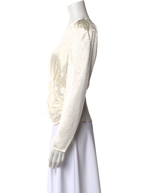 Ronny Kobo V-Neck Long Sleeve Crop Top