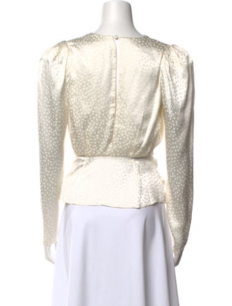 Ronny Kobo V-Neck Long Sleeve Crop Top