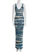 Ronny Kobo Tie-Dye Print Long Dress