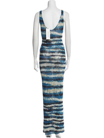 Ronny Kobo Tie-Dye Print Long Dress