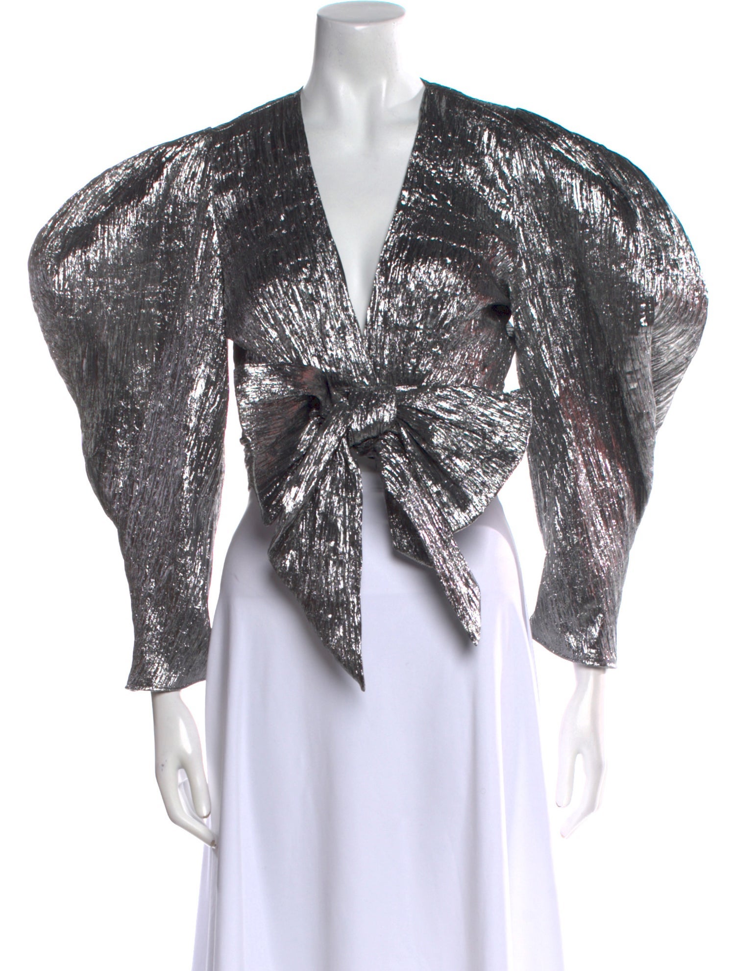 Ronny Kobo Printed V-Neck Crop Top